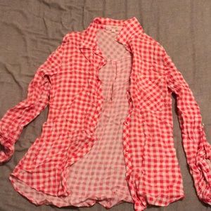 Plaid Button Down Blouse